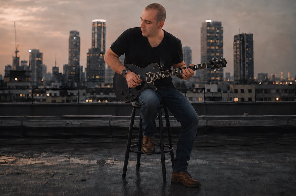Eyal Har-Noy playing guitar